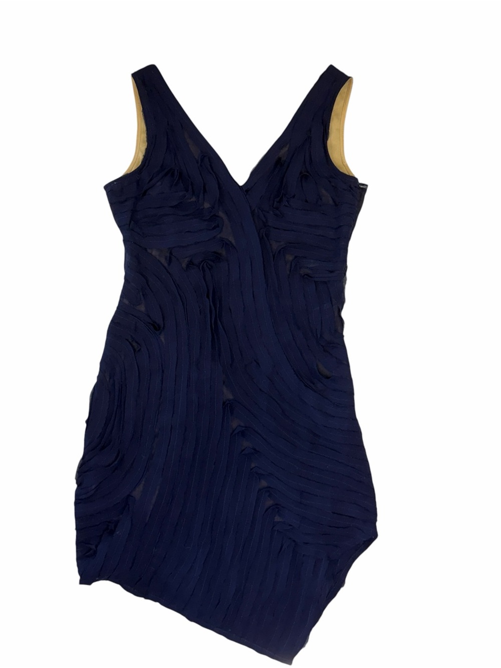 Minuet Petite Navy Asymmetrical V-Neck Dress